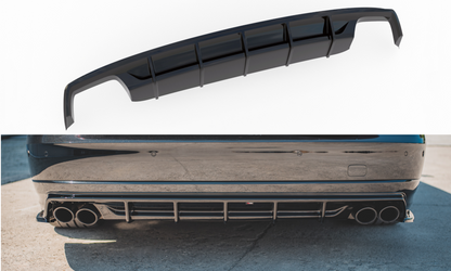 Diffusor Heck Ansatz für Audi S8 D4 Facelift schwarz matt
