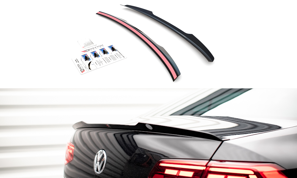 Spoiler CAP für Volkswagen Passat Limousine B8 Facelift schwarz matt
