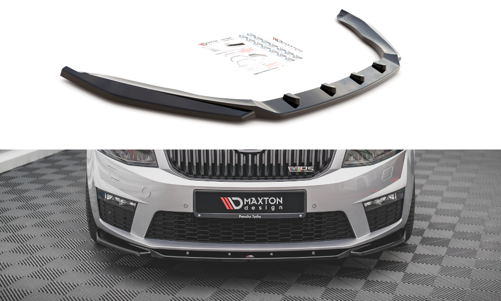 Front Ansatz V.4 für Skoda Octavia RS Mk3 schwarz matt