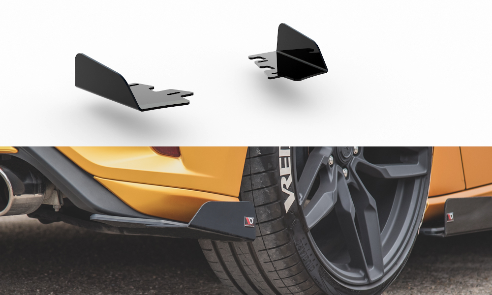 Hintere Seiten Flaps für Ford Focus ST Mk4 schwarz Hochglanz