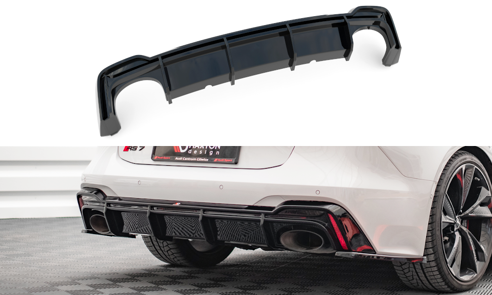 Diffusor Heck Ansatz für Audi RS6 C8 / RS7 C8 schwarz Hochglanz