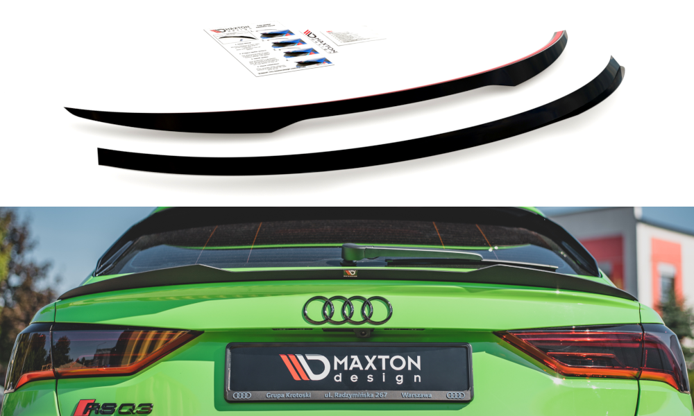 Spoiler CAP für Audi RSQ3 / Q3 S-Line Sportback F3 schwarz Hochglanz