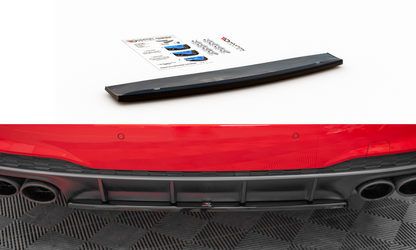 Mittlerer Diffusor Heck Ansatz für Audi S7 C8 schwarz Hochglanz