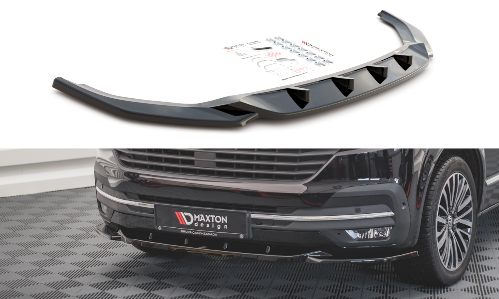 Front Ansatz V.2 für Volkswagen T6 Facelift schwarz Hochglanz