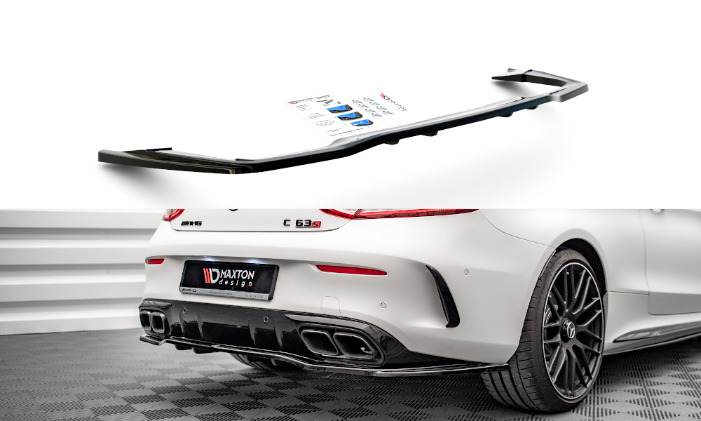 Mittlerer Diffusor Heck Ansatz DTM Look für Mercedes-AMG C 63 AMG Coupe C205 Facelift schwarz matt
