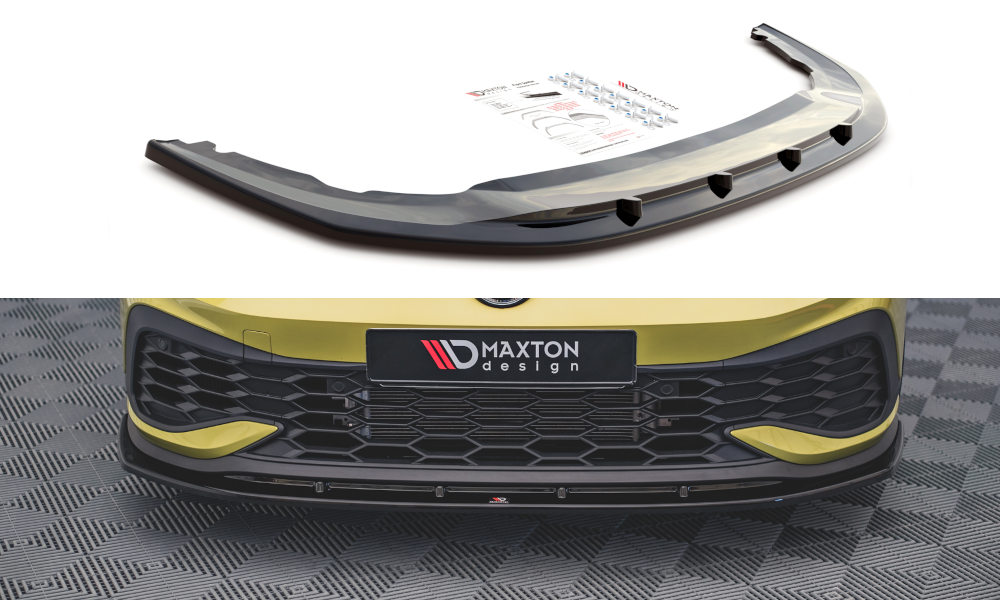 Front Ansatz V.4 für Volkswagen Golf 8 GTI Clubsport schwarz Hochglanz