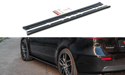 Seitenschweller Ansatz für Mitsubishi Lancer Mk8 schwarz matt