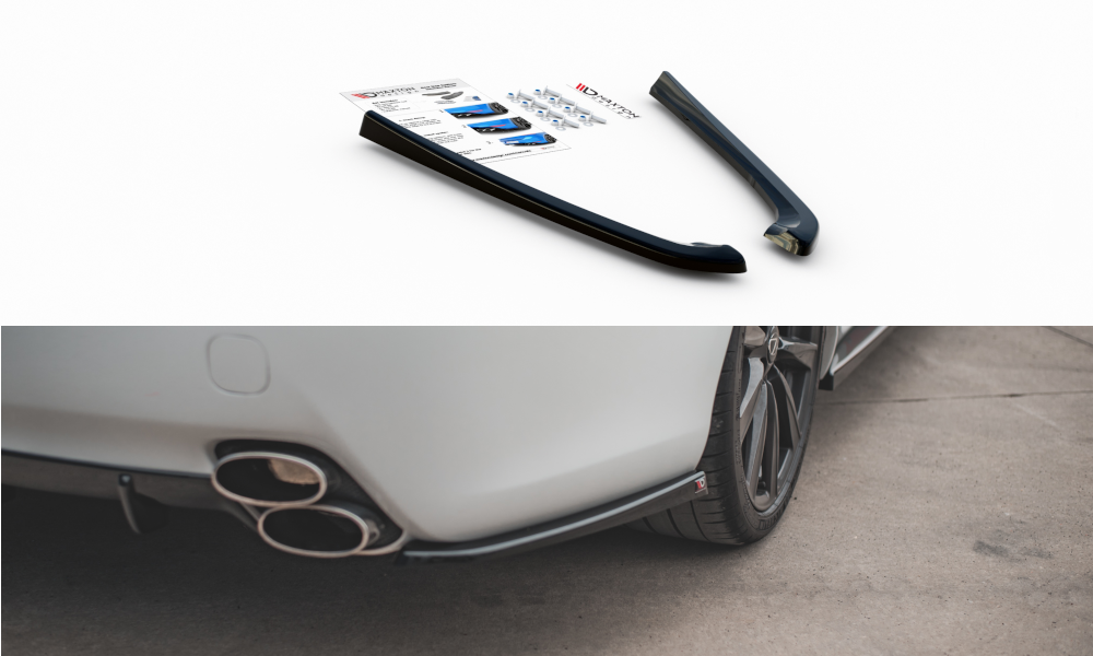 Heck Ansatz Flaps Diffusor für Lexus IS F Mk2 schwarz Hochglanz