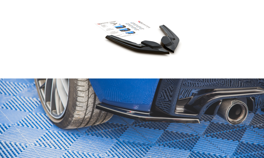 Heck Ansatz Flaps Diffusor V.2 für BMW M135i F20 schwarz matt