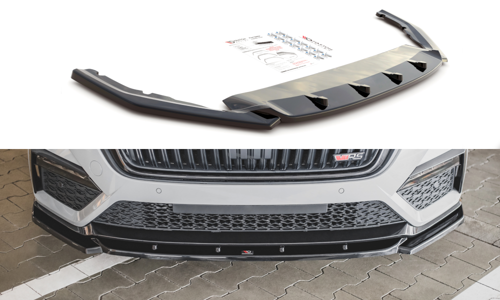 Front Ansatz V.3 für Skoda Octavia RS Mk4 schwarz matt