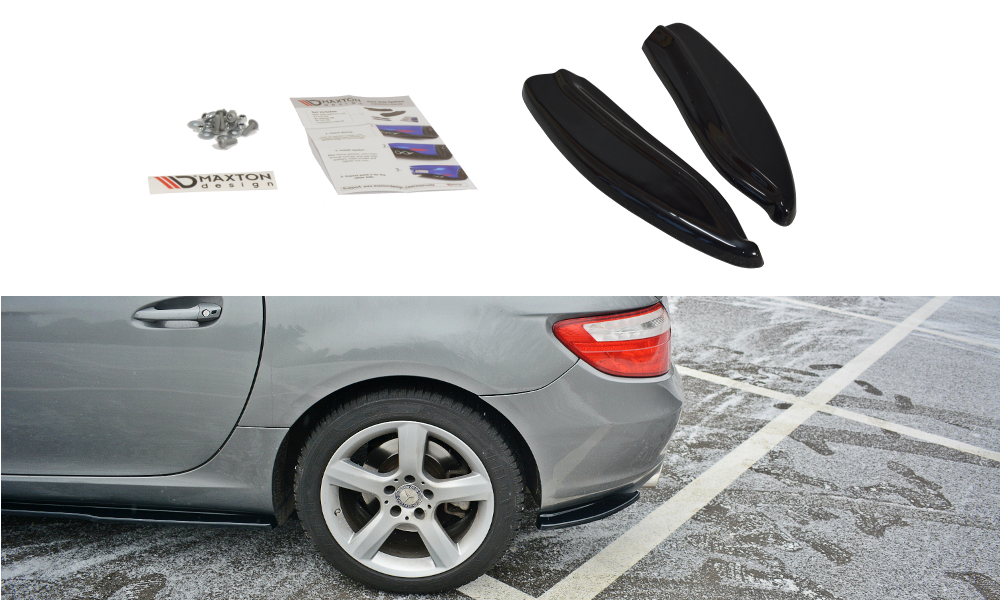 Heck Ansatz Flaps Diffusor V.1 für Mercedes SLK R172 schwarz matt