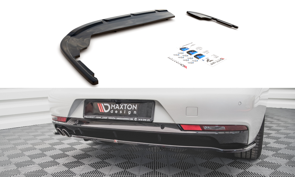 Mittlerer Diffusor Heck Ansatz DTM Look für Peugeot 508 GT-Line Mk2 Carbon Look