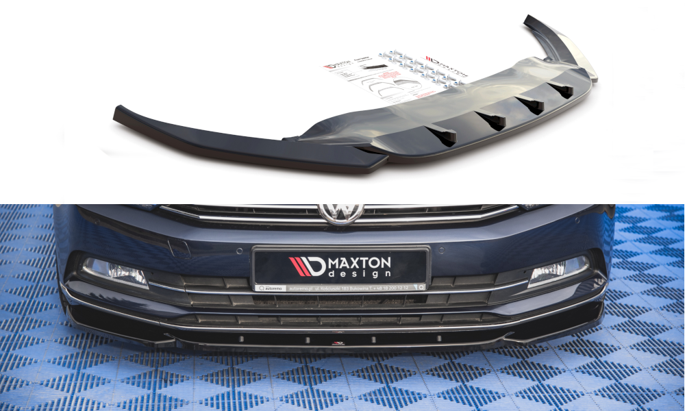 Front Ansatz V.1 für Volkswagen Passat B8 schwarz Hochglanz