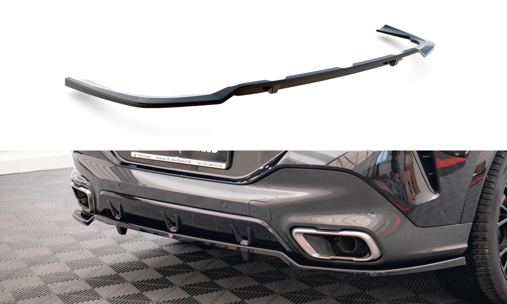 Mittlerer Diffusor Heck Ansatz DTM Look für V.3 BMW X6 M-Paket G06 schwarz Hochglanz