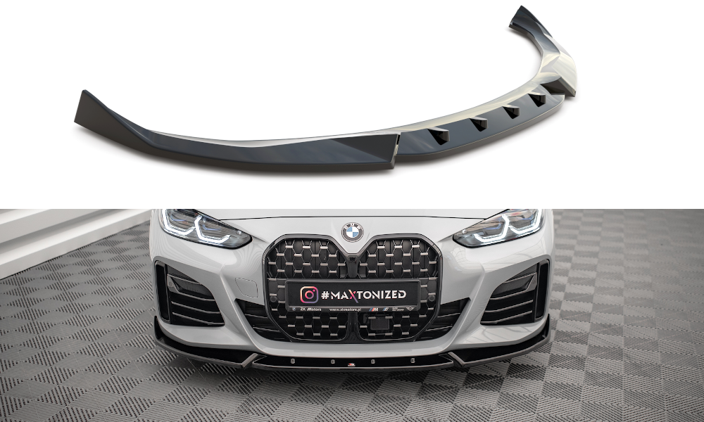 Front Ansatz V.2 für BMW 4er Gran Coupe M-Paket G26 schwarz Hochglanz