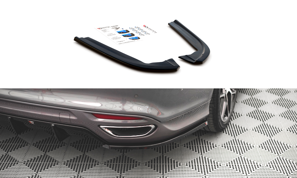 Heck Ansatz Flaps Diffusor V.2 für Ford Mondeo ST-Line Mk5 Facelift schwarz matt