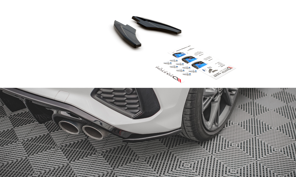 Heck Ansatz Flaps Diffusor V.2 für Audi S3 Sportback 8Y schwarz matt