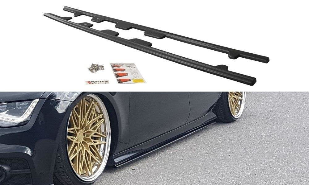 Seitenschweller Ansatz für Audi S7 / A7 S-Line C7 schwarz matt