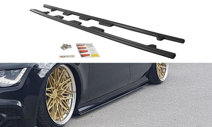 Seitenschweller Ansatz für Audi S7 / A7 S-Line C7 schwarz Hochglanz