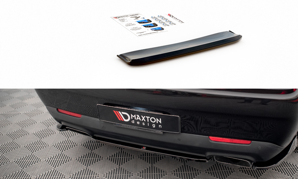 Mittlerer Diffusor Heck Ansatz für Dodge Challenger RT Mk3 Facelift schwarz Hochglanz