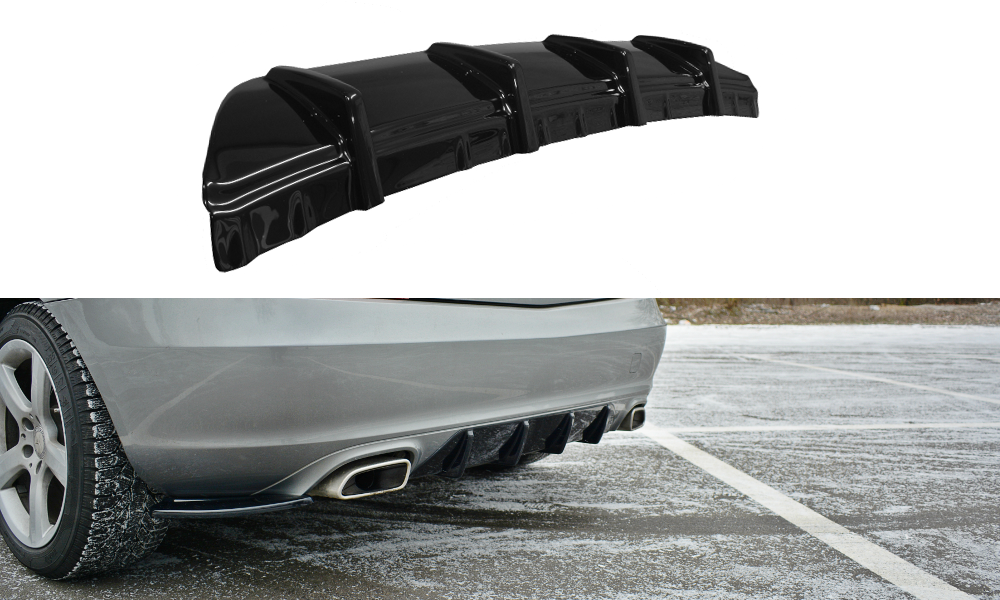 Diffusor Heck Ansatz für Mercedes SLK R172 Carbon Look