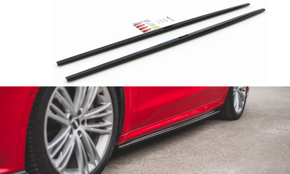 Seitenschweller Ansatz für Audi A7 C8 S-Line / S7 C8 schwarz matt