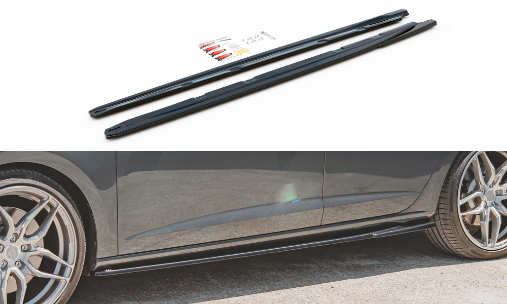 Seitenschweller Ansatz für V.5 Seat Leon Cupra / FR Mk3 FL schwarz Hochglanz