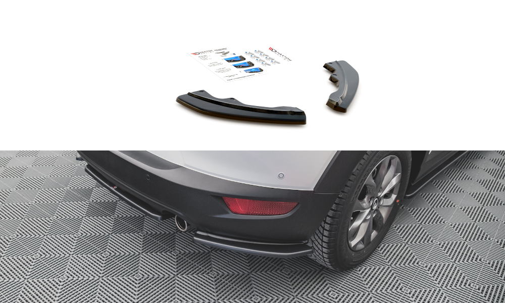 Heck Ansatz Flaps Diffusor für Mazda CX-3 schwarz matt