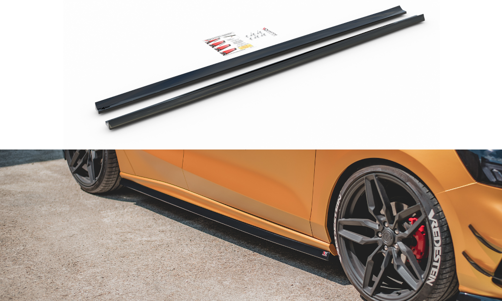 Seitenschweller Ansatz für V.5 Ford Focus ST / ST-Line Mk4 schwarz matt
