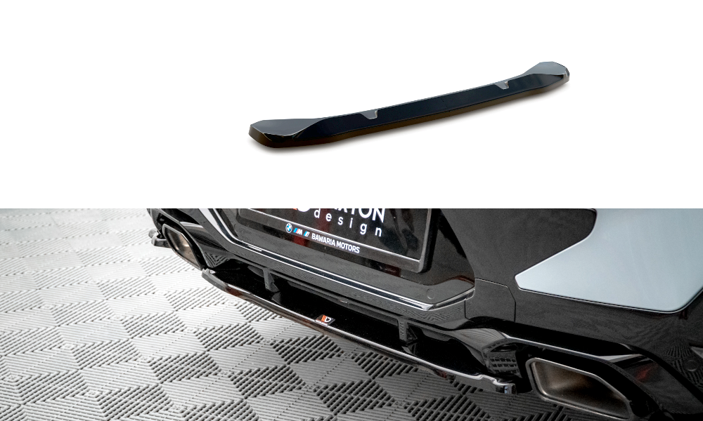 Mittlerer Diffusor Heck Ansatz für BMW X4 M-Paket G02 Facelift schwarz matt