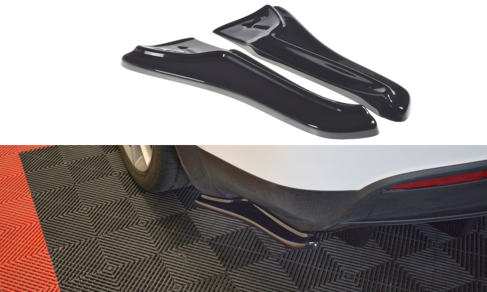 Heck Ansatz Flaps Diffusor V.1 für TESLA MODEL X  schwarz Hochglanz