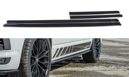 Seitenschweller Ansatz für Volkswagen T6 schwarz Hochglanz