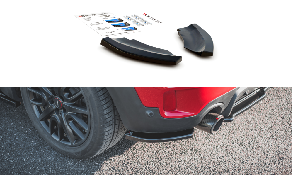 Heck Ansatz Flaps Diffusor für Mini Countryman Mk2 F60 JCW Carbon Look