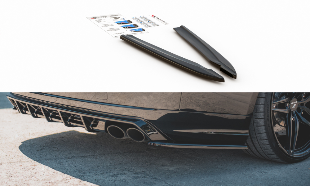 Heck Ansatz Flaps Diffusor V.2 für Audi S8 D4 Facelift Carbon Look