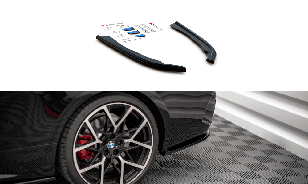 Heck Ansatz Flaps Diffusor V.1 für BMW 4er M-Paket G22 schwarz matt