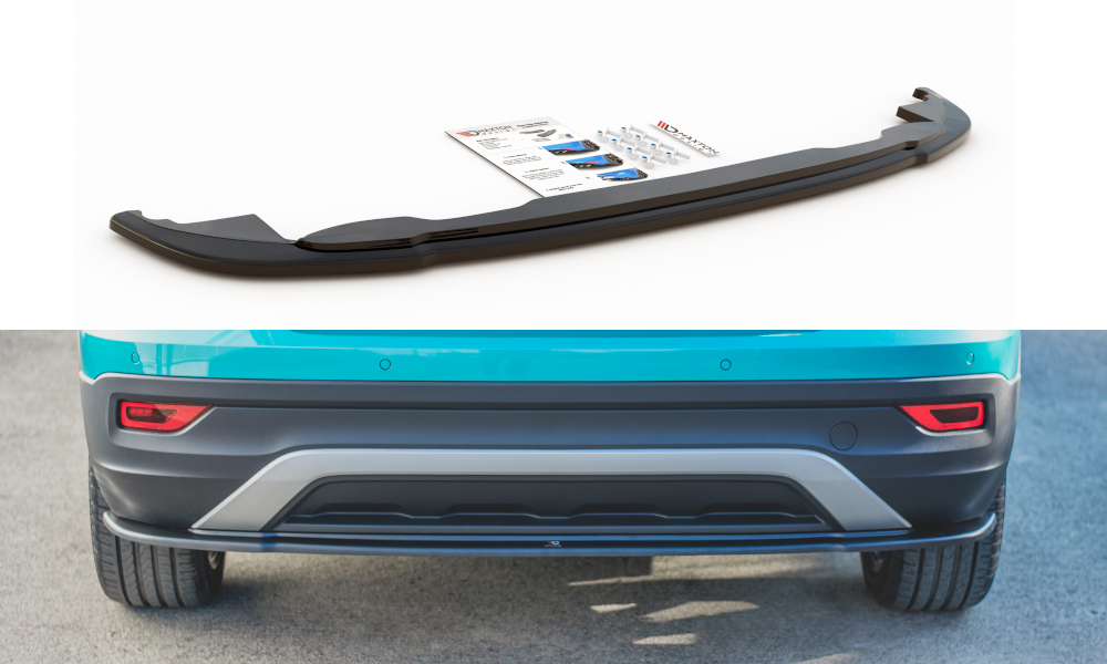 Mittlerer Diffusor Heck Ansatz für Volkswagen T-Cross schwarz matt