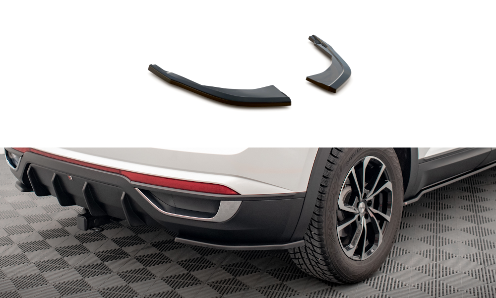 Heck Ansatz Flaps Diffusor für Volkswagen Atlas Cross schwarz matt