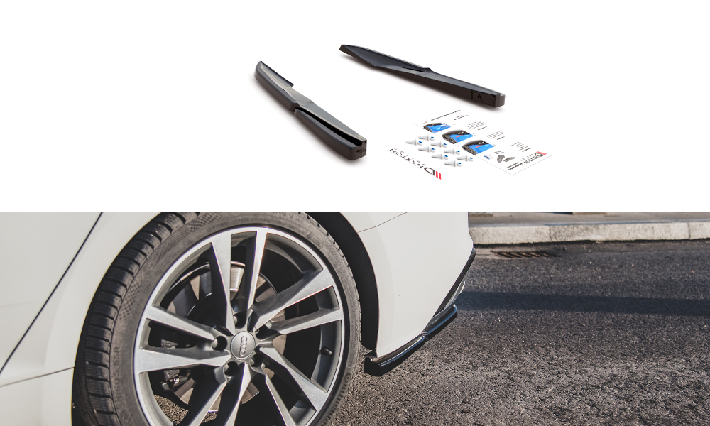 Heck Ansatz Flaps Diffusor für Audi S5 Sportback F5 Facelift Carbon Look