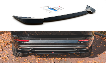 Mittlerer Diffusor Heck Ansatz für Skoda Karoq Sportline schwarz matt