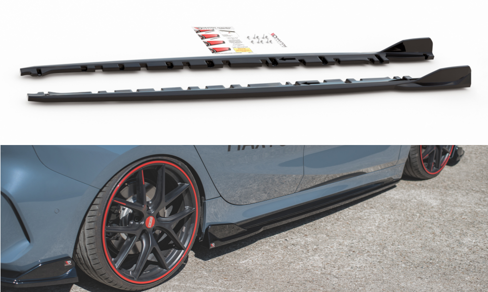 Seitenschweller Ansatz für V.3 für BMW 1er F40 M-Paket/ M135i  schwarz Hochglanz