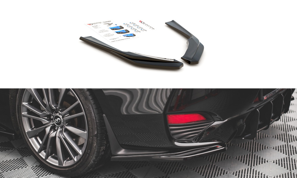 Heck Ansatz Flaps Diffusor für Infiniti Q60 S Mk2 Carbon Look