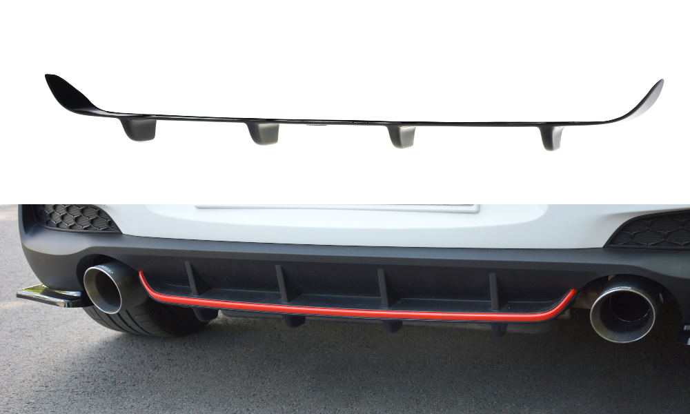 Diffusor Heck Ansatz für Hyundai I30 N Mk3 Hatchback Carbon Look