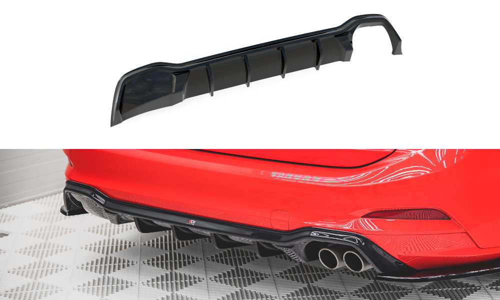 Diffusor Heck Ansatz für Ford Focus ST-Line Kombi Mk4 schwarz Hochglanz