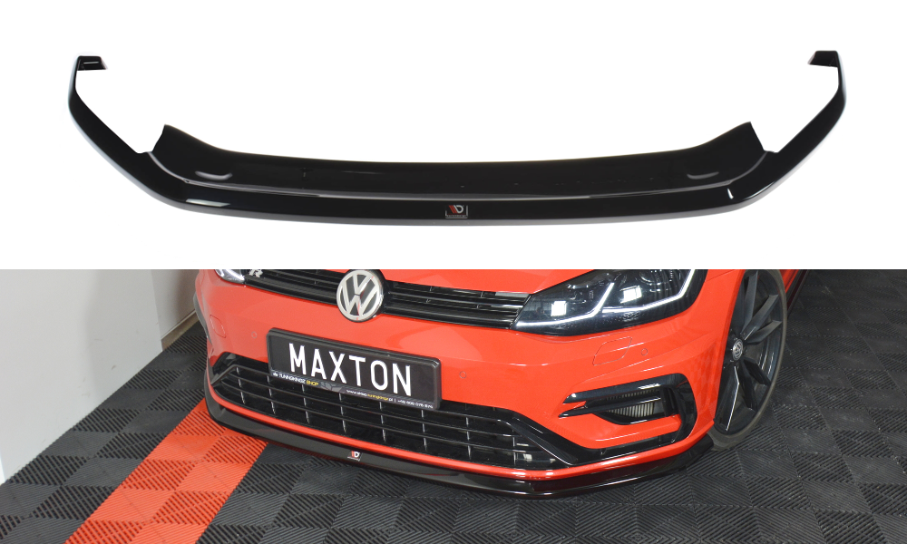 Front Ansatz V.6 für VW Golf 7 R / R-Line Facelift schwarz Hochglanz