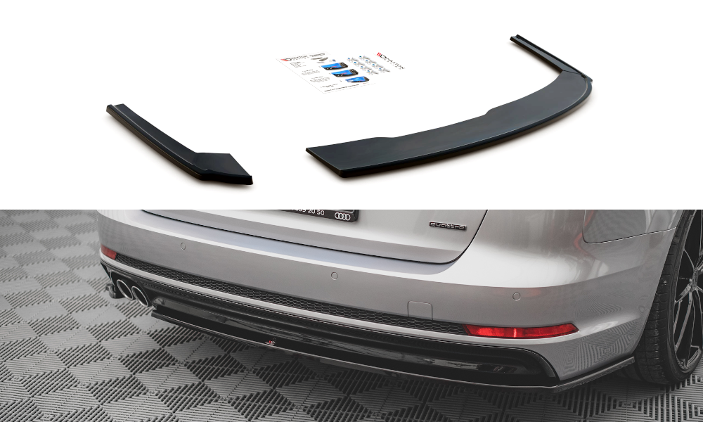 Heck Ansatz Flaps Diffusor V.2 für Audi A4 S-Line B9 Carbon Look