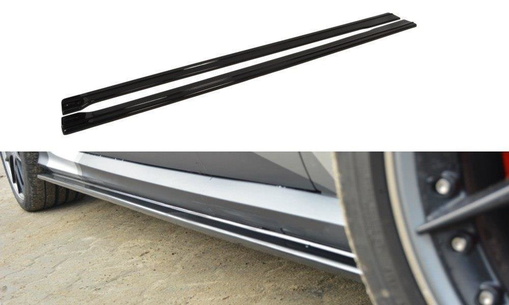 Seitenschweller Ansatz für Audi RS6 C7 / C7 FL schwarz Hochglanz