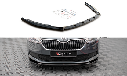 Front Ansatz für Skoda Fabia Mk3 Facelift schwarz Hochglanz
