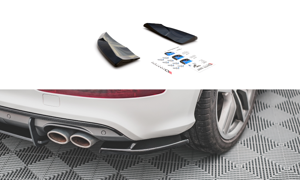Heck Ansatz Flaps Diffusor für Audi SQ5 Mk1 (8R) Carbon Look