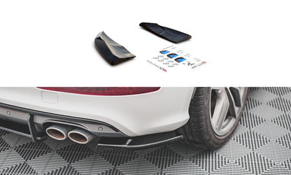 Heck Ansatz Flaps Diffusor für Audi SQ5 Mk1 (8R) schwarz Hochglanz