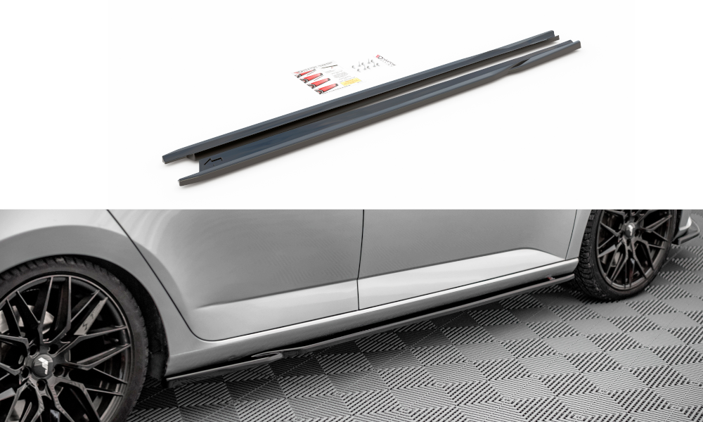 Seitenschweller Ansatz für Skoda Fabia Mk3 Carbon Look
